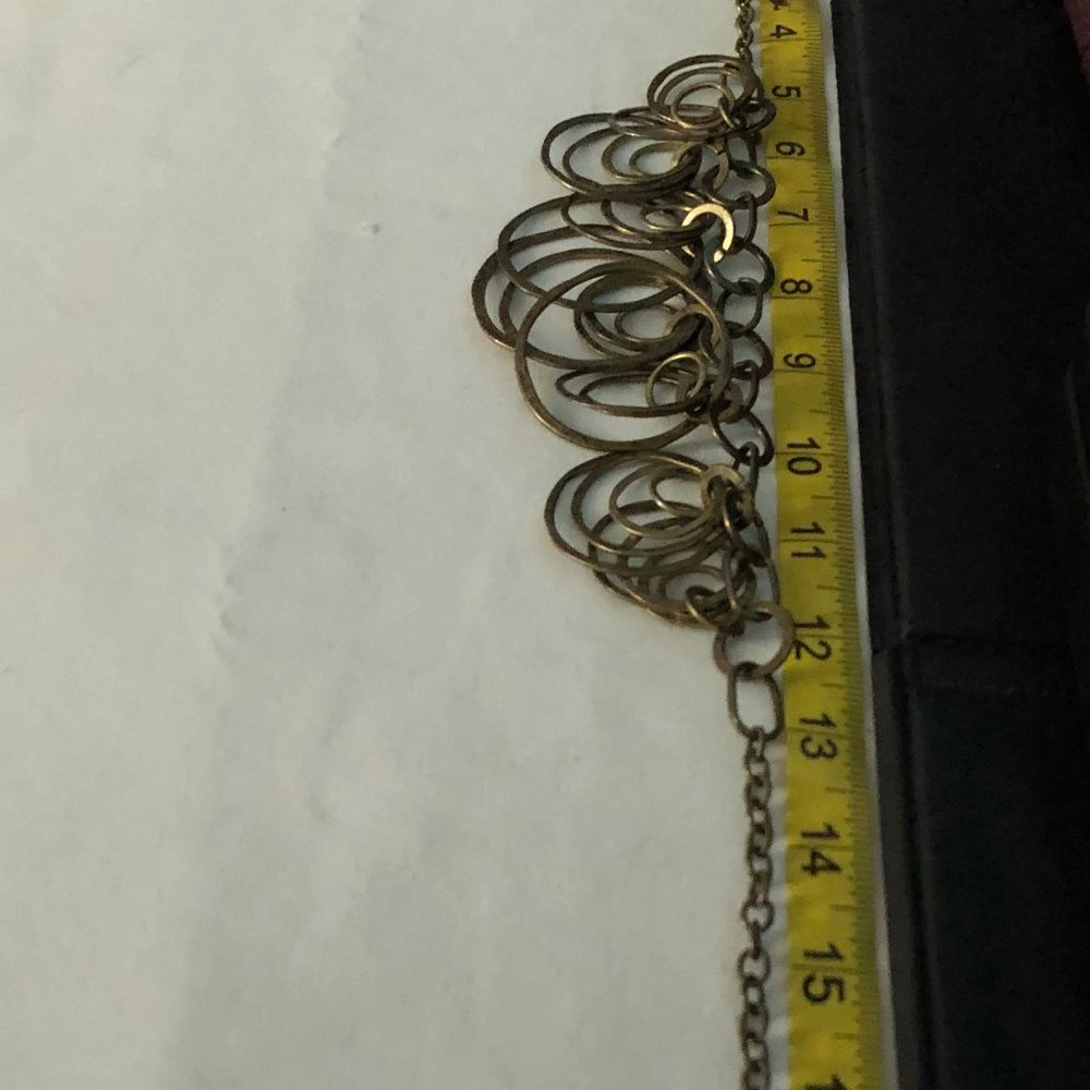 Unique Nested Circles Gold Tone Statement Necklace - Picture 9 of 10